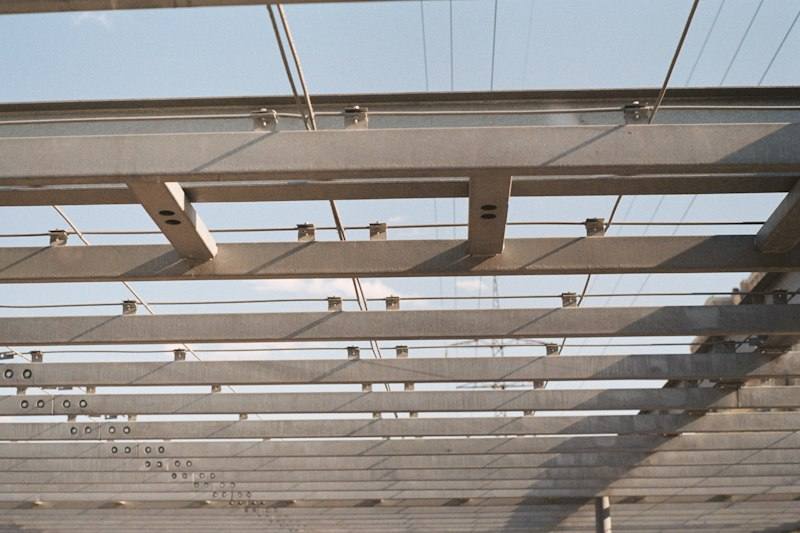 Close-up of a sturdy metal solar mounting structure