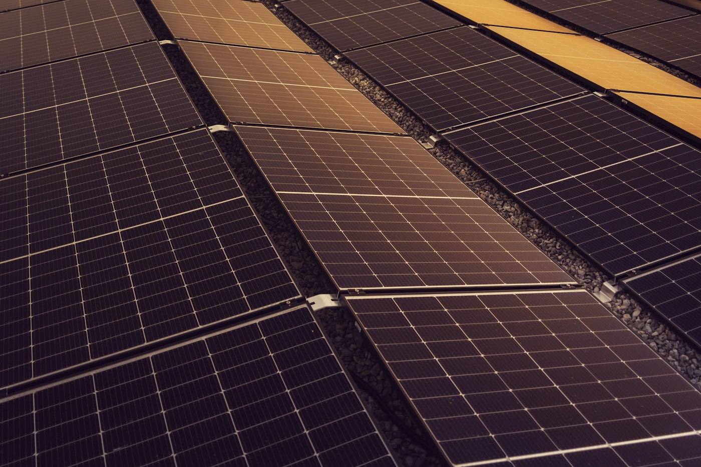 Solar panels on an apartment terrace